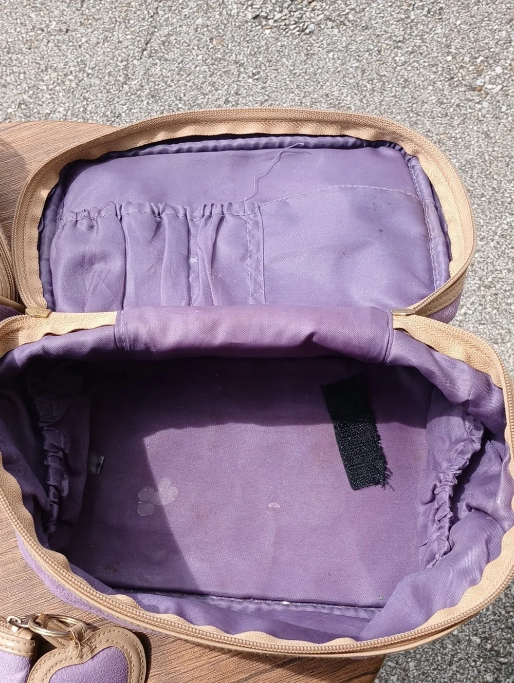 Modella Lavender Travel Bag Set with Tan Trim